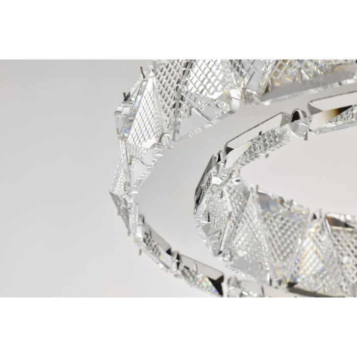 SATCO/NUVO Asher LED 15 Inch Pendant 27W 3000K 90 CRI Polished Nickel Finish K9 Crystal (62-2441)