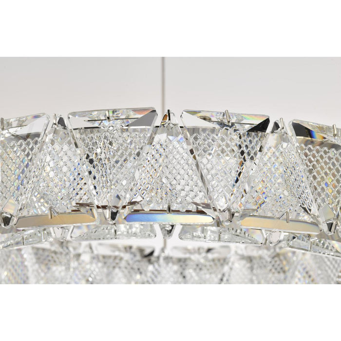 SATCO/NUVO Asher LED 15 Inch Pendant 27W 3000K 90 CRI Polished Nickel Finish K9 Crystal (62-2441)