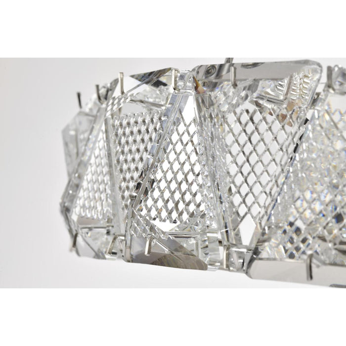 SATCO/NUVO Asher LED 15 Inch Pendant 27W 3000K 90 CRI Polished Nickel Finish K9 Crystal (62-2441)