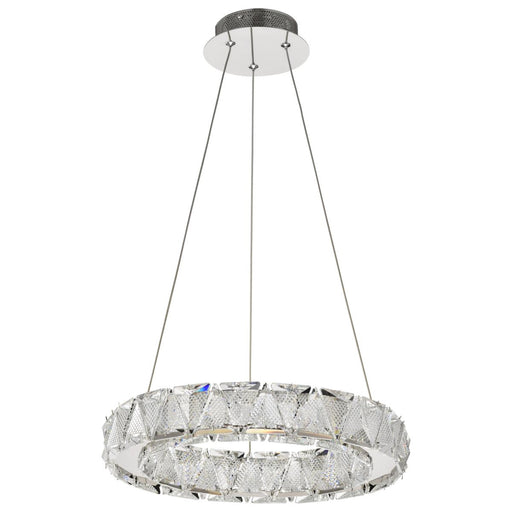 SATCO/NUVO Asher LED 15 Inch Pendant 27W 3000K 90 CRI Polished Nickel Finish K9 Crystal (62-2441)