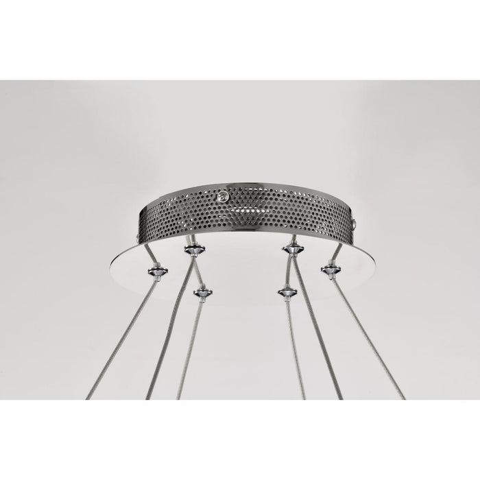 SATCO/NUVO Asher LED 36 Inch Round Pendant 50W 3000K 90 CRI Polished Nickel Finish K9 Crystal (62-2442)