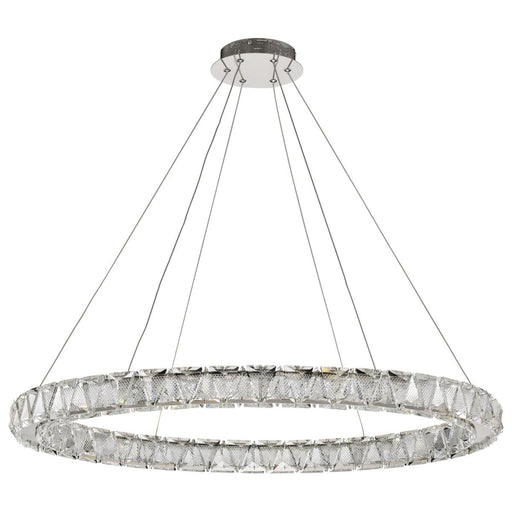 SATCO/NUVO Asher LED 36 Inch Round Pendant 50W 3000K 90 CRI Polished Nickel Finish K9 Crystal (62-2442)