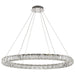 SATCO/NUVO Asher LED 36 Inch Round Pendant 50W 3000K 90 CRI Polished Nickel Finish K9 Crystal (62-2442)