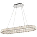 SATCO/NUVO Asher LED 36 Inch Oval Pendant 50W 3000K 90 CRI Polished Nickel Finish K9 Crystal (62-2443)