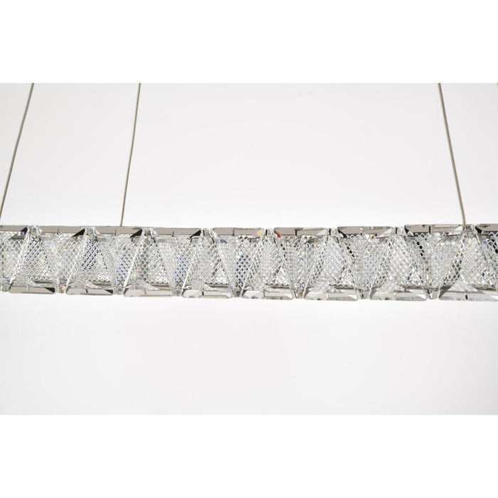 SATCO/NUVO Asher LED 36 Inch Oval Pendant 50W 3000K 90 CRI Polished Nickel Finish K9 Crystal (62-2443)