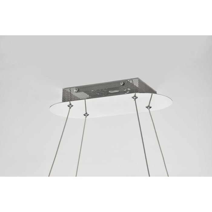 SATCO/NUVO Asher LED 36 Inch Oval Pendant 50W 3000K 90 CRI Polished Nickel Finish K9 Crystal (62-2443)