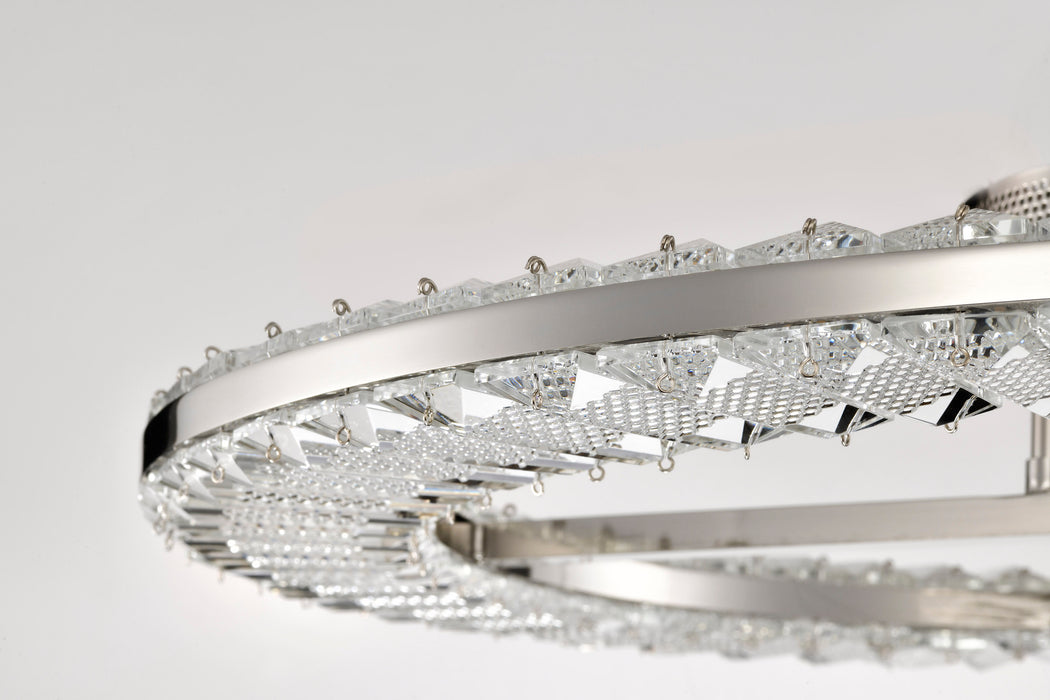 SATCO/NUVO Nova LED 23 Inch Round Flush Mount Polished Nickel Finish K9 Crystal (62-2444)