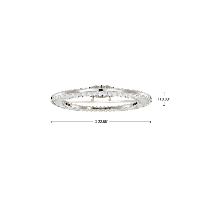 SATCO/NUVO Nova LED 23 Inch Round Flush Mount Polished Nickel Finish K9 Crystal (62-2444)
