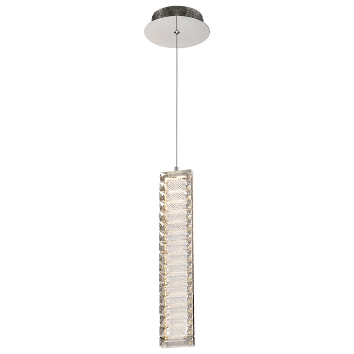 SATCO/NUVO Nova LED 16 Inch Mini Pendant Polished Nickel Finish K9 Crystal (62-2445)