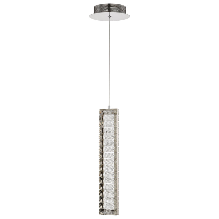 SATCO/NUVO Nova LED 16 Inch Mini Pendant Polished Nickel Finish K9 Crystal (62-2445)