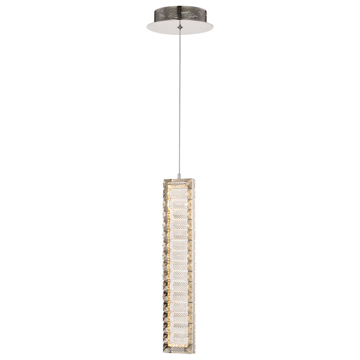 SATCO/NUVO Nova LED 16 Inch Mini Pendant Polished Nickel Finish K9 Crystal (62-2445)