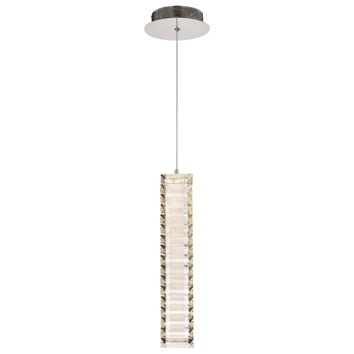 SATCO/NUVO Nova LED 16 Inch Mini Pendant Polished Nickel Finish K9 Crystal (62-2445)