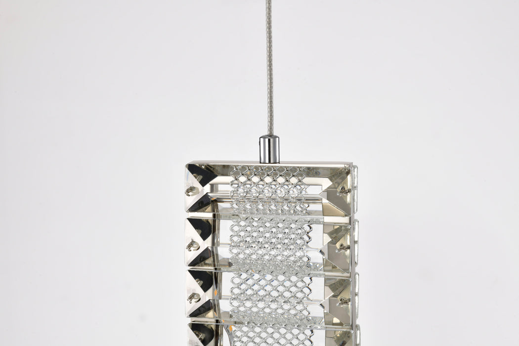 SATCO/NUVO Nova LED 16 Inch Mini Pendant Polished Nickel Finish K9 Crystal (62-2445)