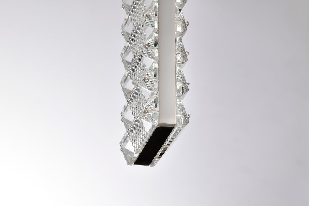 SATCO/NUVO Nova LED 16 Inch Mini Pendant Polished Nickel Finish K9 Crystal (62-2445)