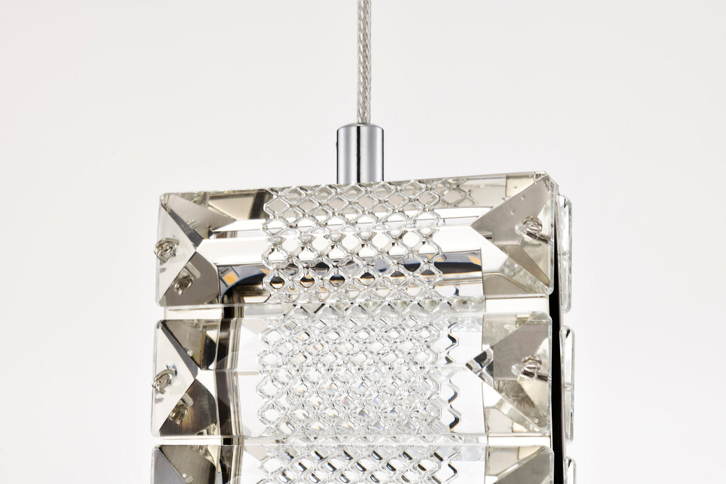 SATCO/NUVO Nova LED 16 Inch Mini Pendant Polished Nickel Finish K9 Crystal (62-2445)