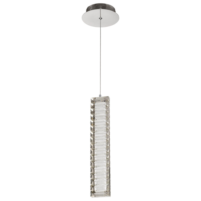SATCO/NUVO Nova LED 16 Inch Mini Pendant Polished Nickel Finish K9 Crystal (62-2445)