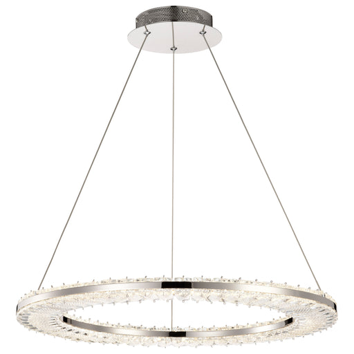 SATCO/NUVO Nova LED 23 Inch Round Pendant Polished Nickel Finish K9 Crystal (62-2446)