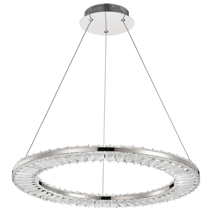 SATCO/NUVO Nova LED 23 Inch Round Pendant Polished Nickel Finish K9 Crystal (62-2446)