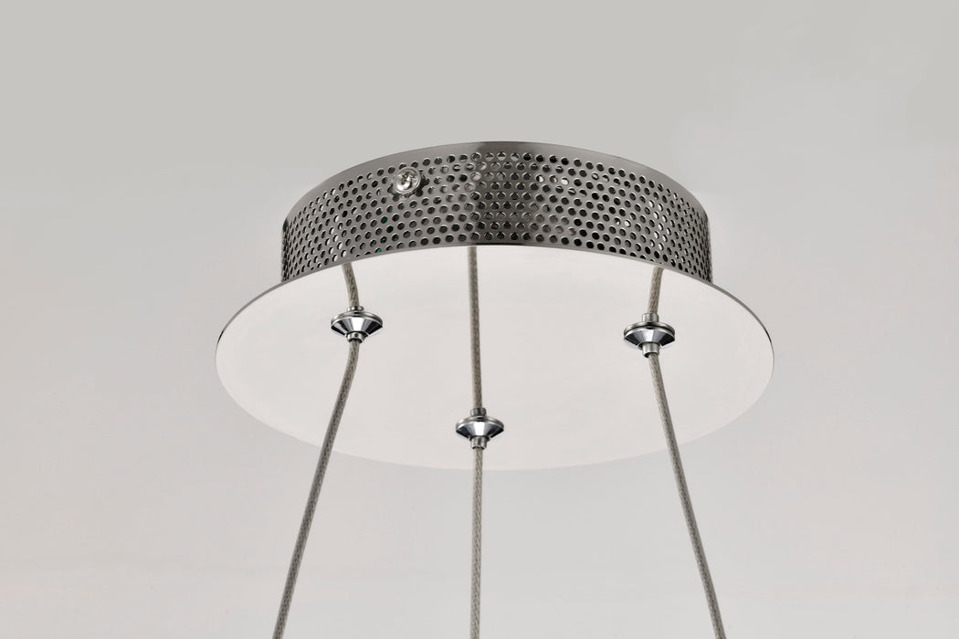 SATCO/NUVO Nova LED 23 Inch Round Pendant Polished Nickel Finish K9 Crystal (62-2446)