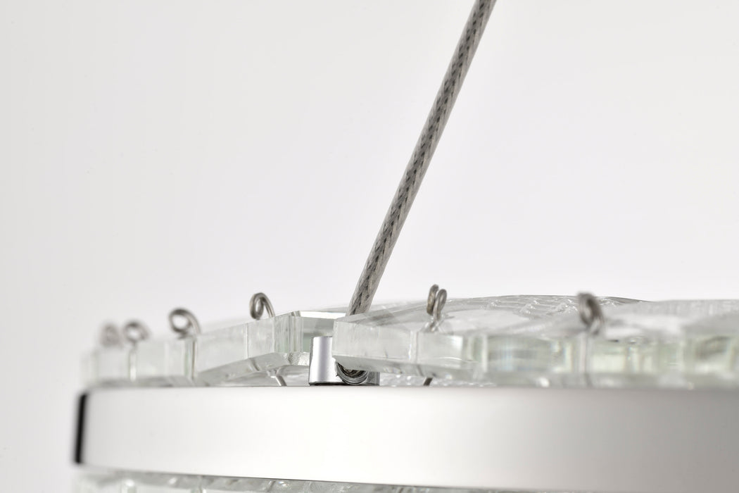 SATCO/NUVO Nova LED 23 Inch Round Pendant Polished Nickel Finish K9 Crystal (62-2446)