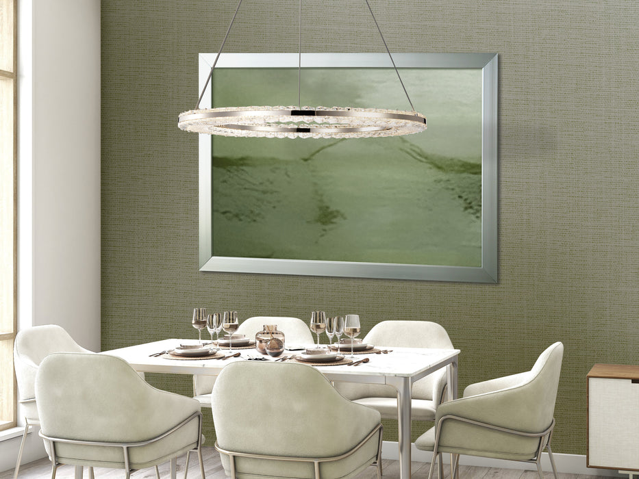 SATCO/NUVO Nova LED 23 Inch Round Pendant Polished Nickel Finish K9 Crystal (62-2446)