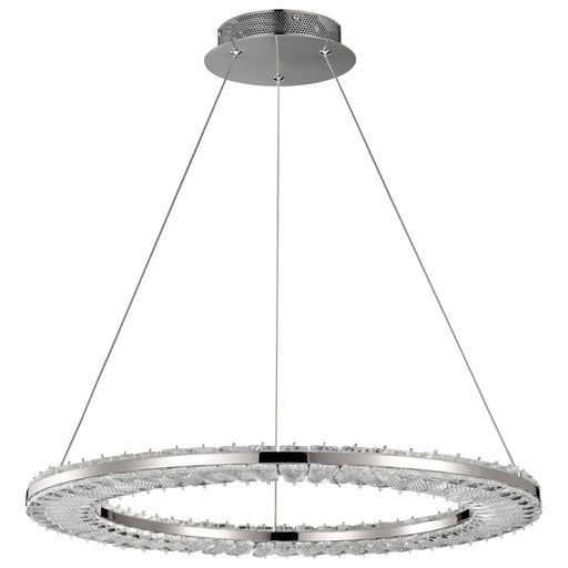 SATCO/NUVO Nova LED 23 Inch Round Pendant Polished Nickel Finish K9 Crystal (62-2446)