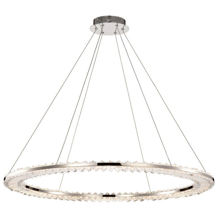SATCO/NUVO Nova LED 36 Inch Round Pendant Polished Nickel Finish K9 Crystal (62-2447)