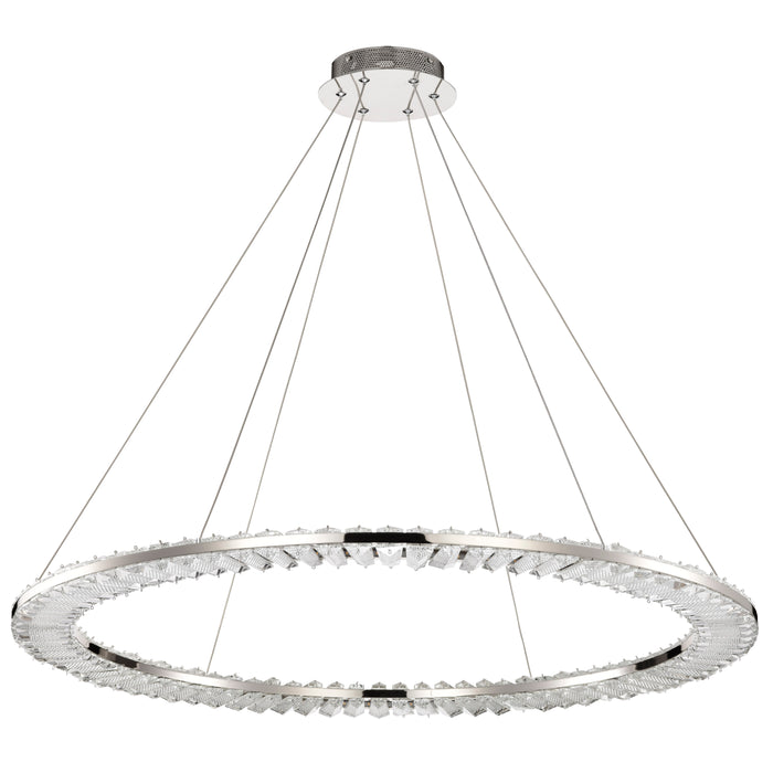 SATCO/NUVO Nova LED 36 Inch Round Pendant Polished Nickel Finish K9 Crystal (62-2447)