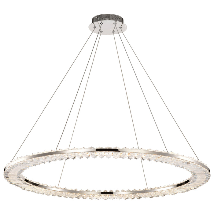 SATCO/NUVO Nova LED 36 Inch Round Pendant Polished Nickel Finish K9 Crystal (62-2447)
