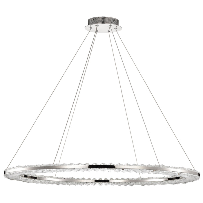 SATCO/NUVO Nova LED 36 Inch Round Pendant Polished Nickel Finish K9 Crystal (62-2447)