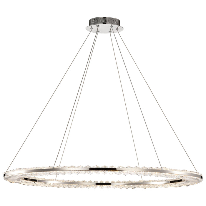 SATCO/NUVO Nova LED 36 Inch Round Pendant Polished Nickel Finish K9 Crystal (62-2447)