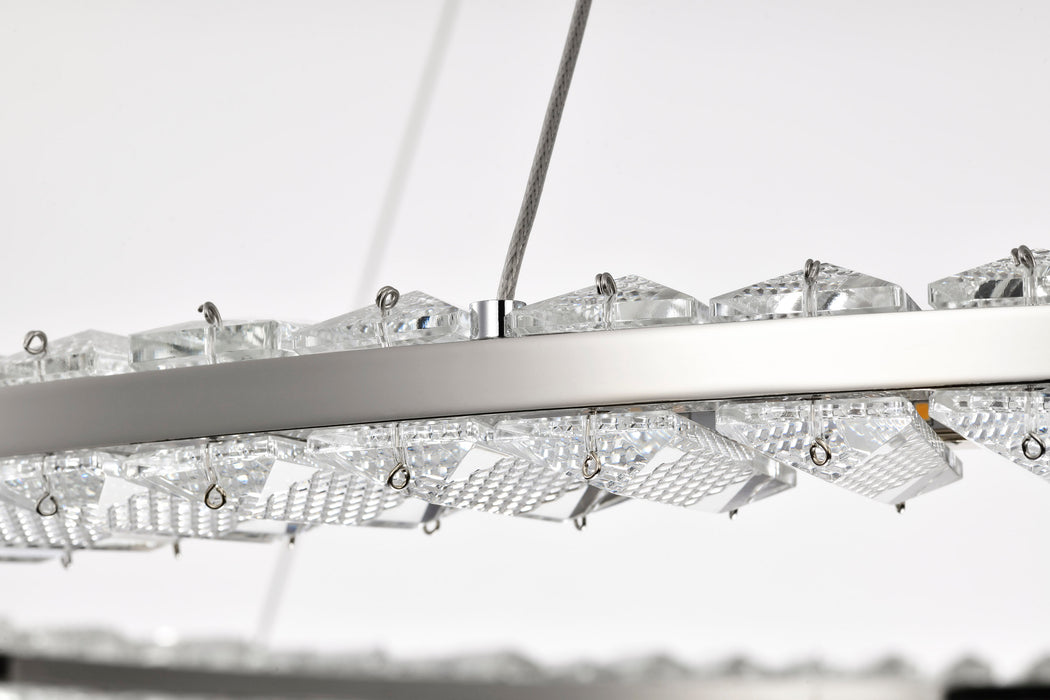 SATCO/NUVO Nova LED 36 Inch Round Pendant Polished Nickel Finish K9 Crystal (62-2447)