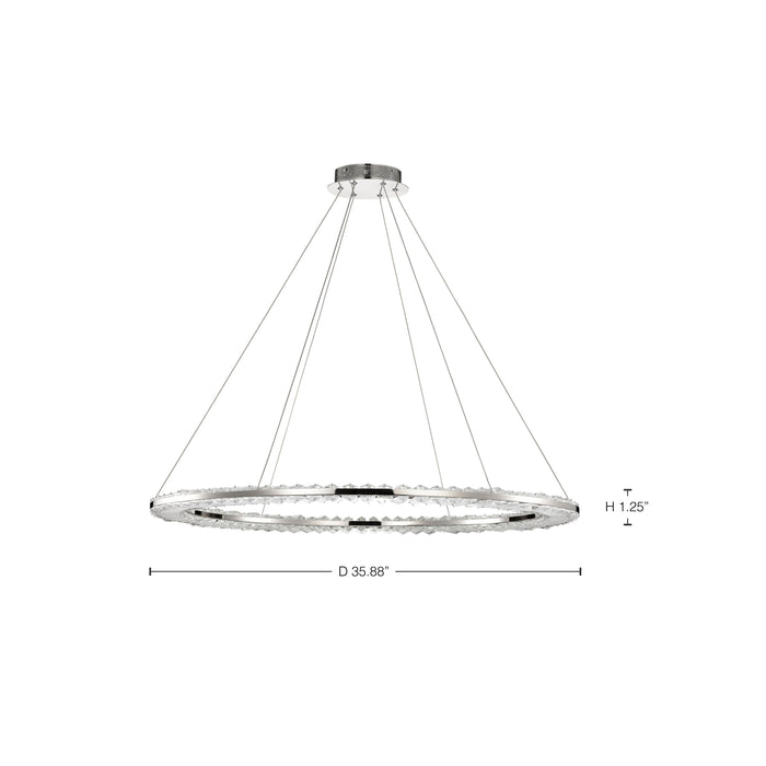 SATCO/NUVO Nova LED 36 Inch Round Pendant Polished Nickel Finish K9 Crystal (62-2447)