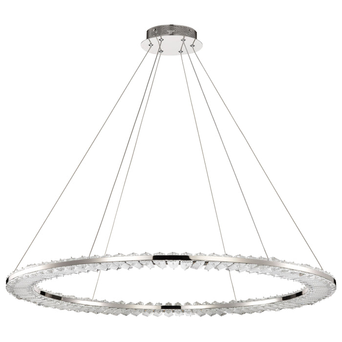 SATCO/NUVO Nova LED 36 Inch Round Pendant Polished Nickel Finish K9 Crystal (62-2447)