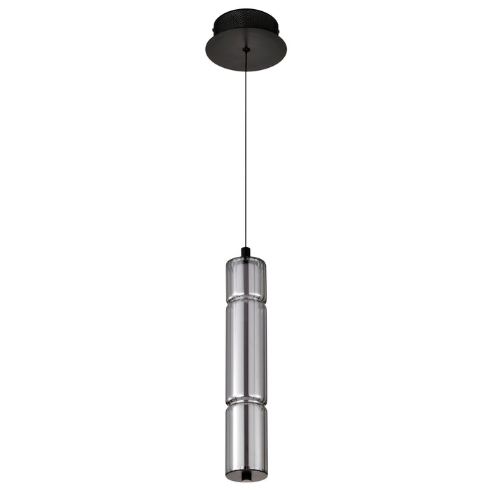 SATCO/NUVO Evander LED 16 Inch Mini Pendant Matte Black Finish Smoked Glass (62-2451)