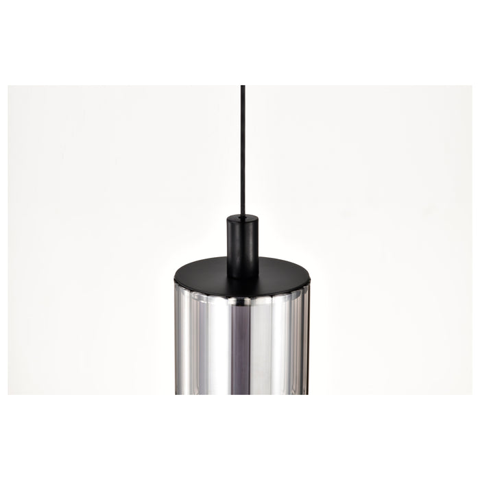 SATCO/NUVO Evander LED 16 Inch Mini Pendant Matte Black Finish Smoked Glass (62-2451)