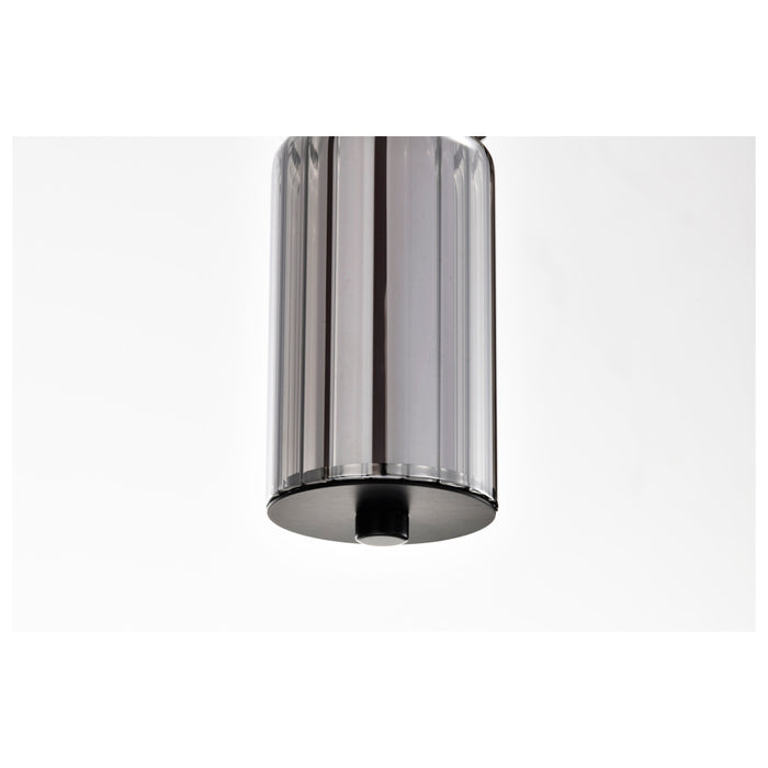 SATCO/NUVO Evander LED 16 Inch Mini Pendant Matte Black Finish Smoked Glass (62-2451)