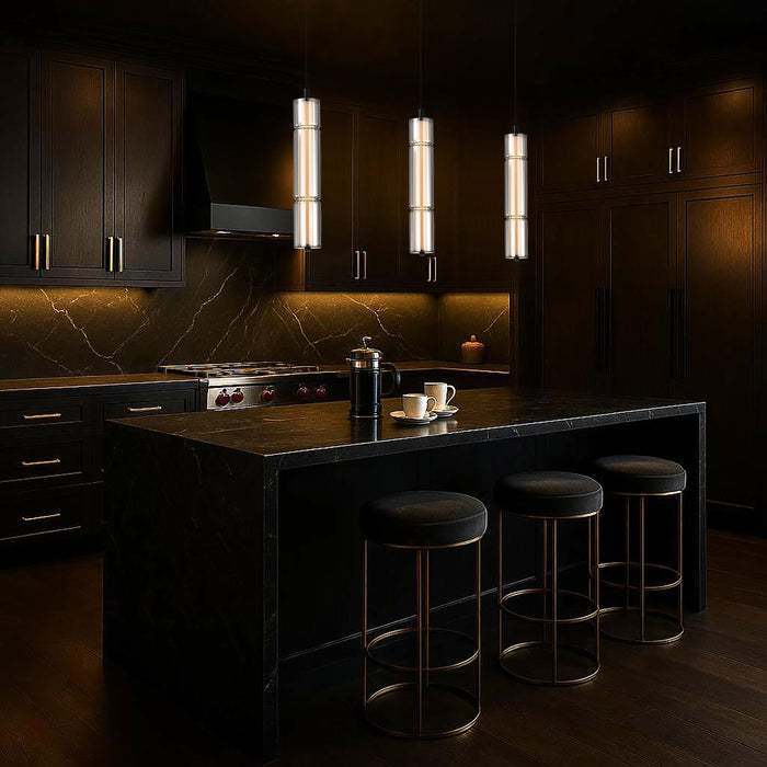 SATCO/NUVO Evander LED 16 Inch Mini Pendant Matte Black Finish Smoked Glass (62-2451)