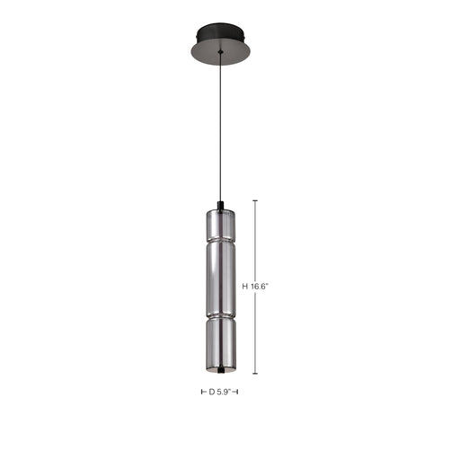 SATCO/NUVO Evander LED 16 Inch Mini Pendant Matte Black Finish Smoked Glass (62-2451)