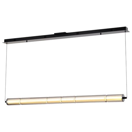SATCO/NUVO Evander LED 48 Inch Island Pendant Matte Black Finish Smoked Glass (62-2452)