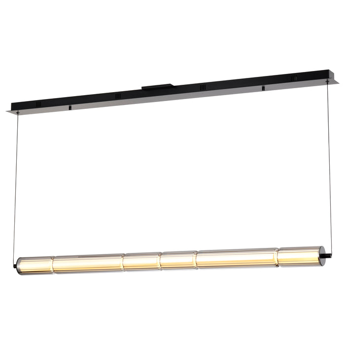 SATCO/NUVO Evander LED 48 Inch Island Pendant Matte Black Finish Smoked Glass (62-2452)