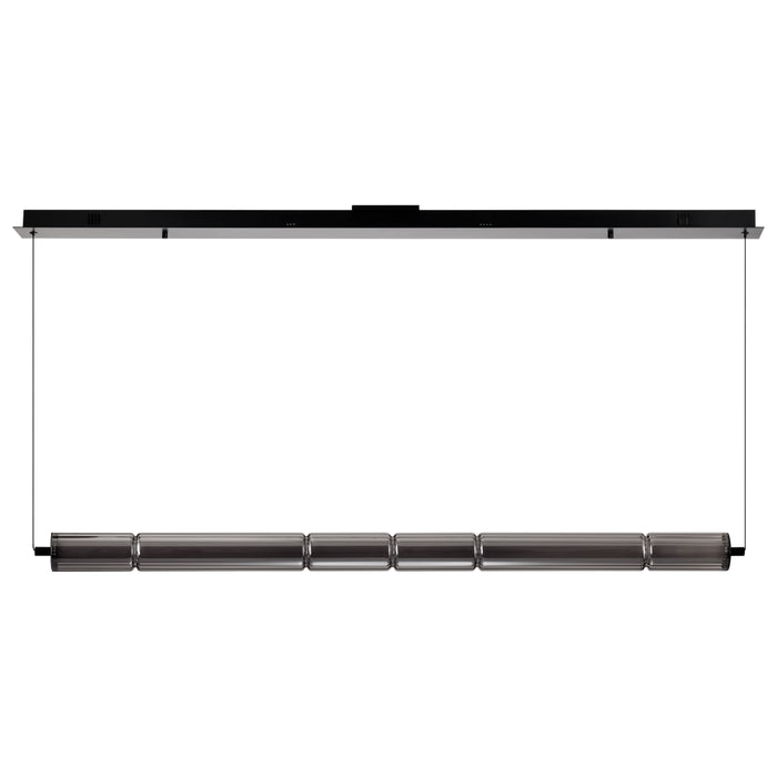 SATCO/NUVO Evander LED 48 Inch Island Pendant Matte Black Finish Smoked Glass (62-2452)