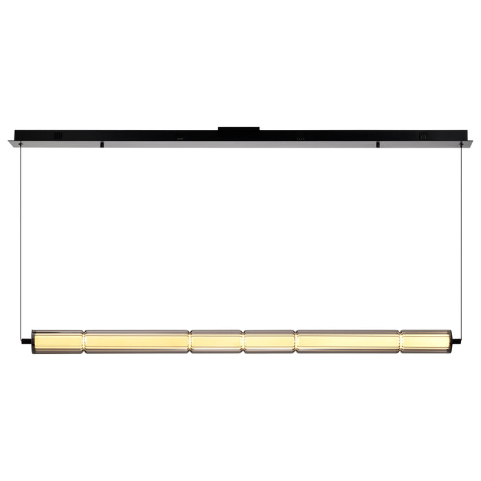 SATCO/NUVO Evander LED 48 Inch Island Pendant Matte Black Finish Smoked Glass (62-2452)