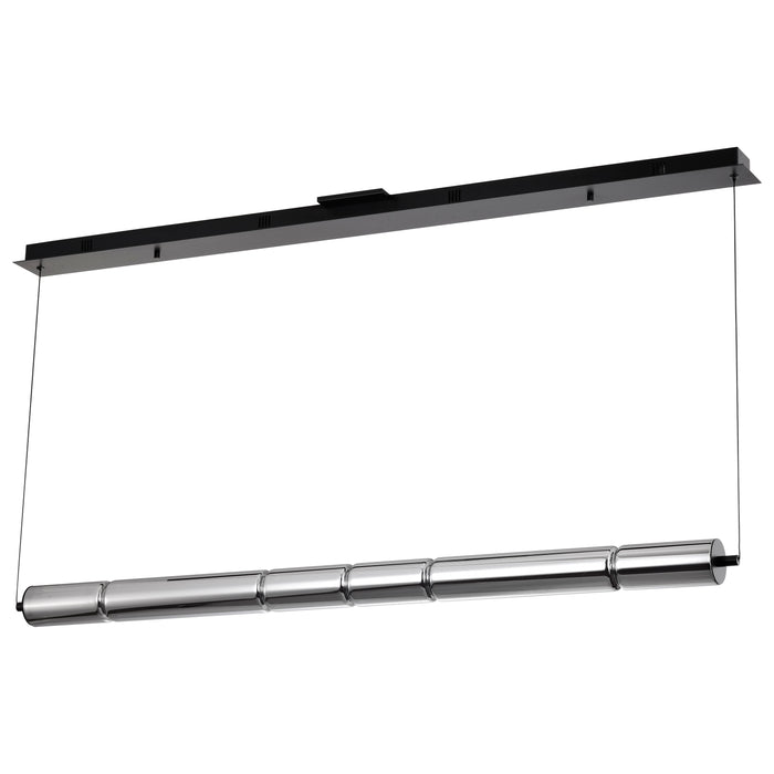 SATCO/NUVO Evander LED 48 Inch Island Pendant Matte Black Finish Smoked Glass (62-2452)