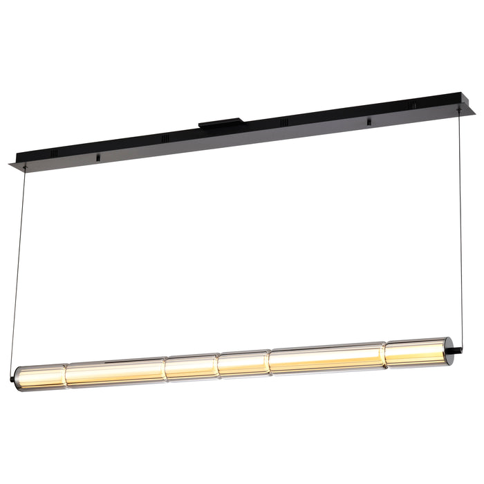 SATCO/NUVO Evander LED 48 Inch Island Pendant Matte Black Finish Smoked Glass (62-2452)