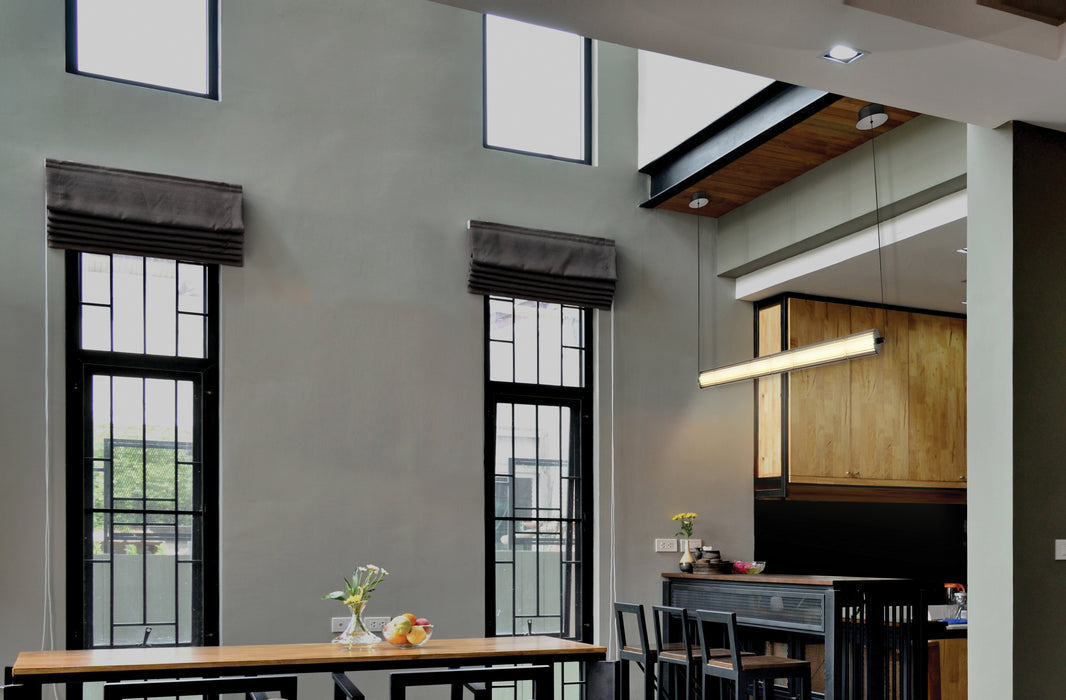 SATCO/NUVO Evander LED 48 Inch Island Pendant Matte Black Finish Smoked Glass (62-2452)