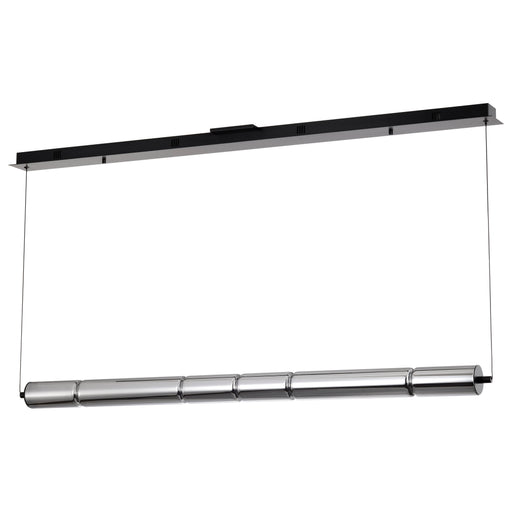 SATCO/NUVO Evander LED 48 Inch Island Pendant Matte Black Finish Smoked Glass (62-2452)