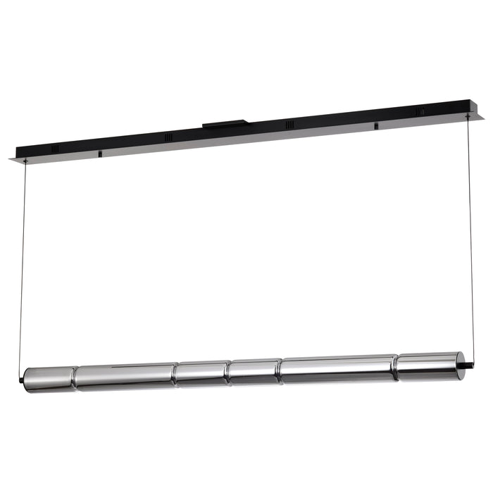 SATCO/NUVO Evander LED 48 Inch Island Pendant Matte Black Finish Smoked Glass (62-2452)