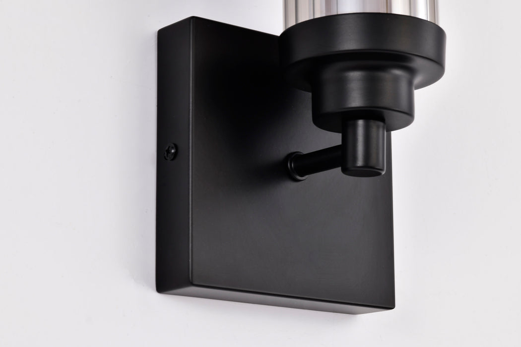 SATCO/NUVO Evander LED Wall Sconce Matte Black Finish Smoked Glass (62-2453)