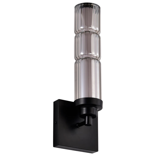 SATCO/NUVO Evander LED Wall Sconce Matte Black Finish Smoked Glass (62-2453)